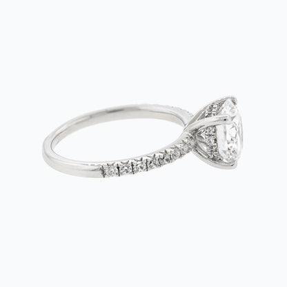 2.0 CT Round Hidden Halo CVD F/VS2 Diamond Engagement Ring