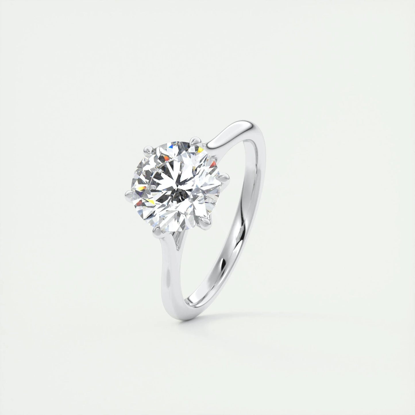 2 CT Round Solitaire CVD F/VS1 Diamond Engagement Ring