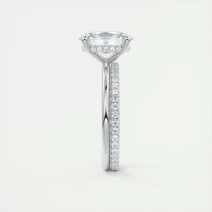 2 CT Oval Hidden Halo CVD F/VS1 Diamond Engagement Ring