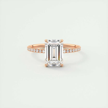 2 CT Emerald Solitaire CVD F/VS1 Diamond Engagement Ring