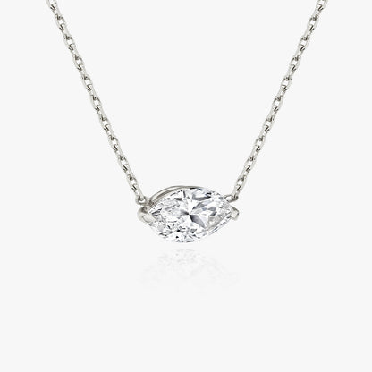 0.25 CT-1.0 CT Marquise Solitaire CVD F/VS Diamond Necklace