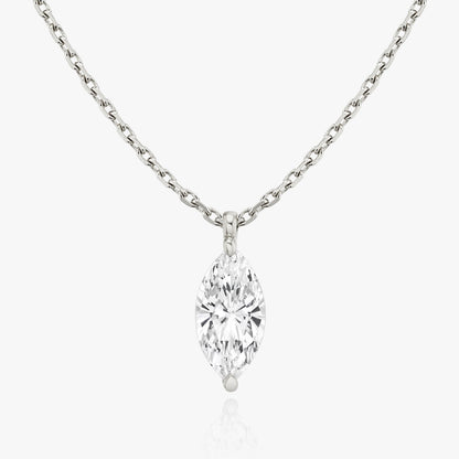 0.25 CT-1.0 CT Marquise Solitaire CVD F/VS Diamond Necklace