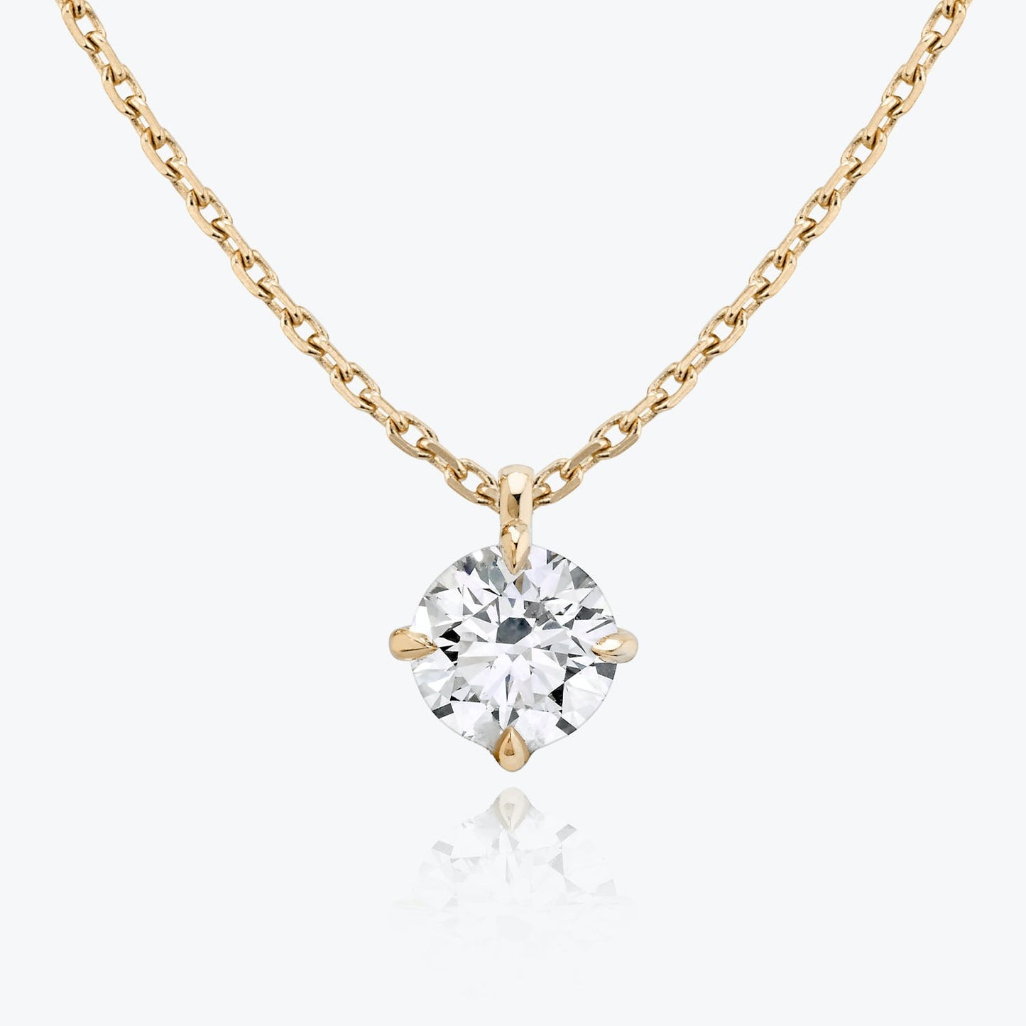 0.25 CT-1.0 CT Round Solitaire CVD F/VS Diamond Necklace