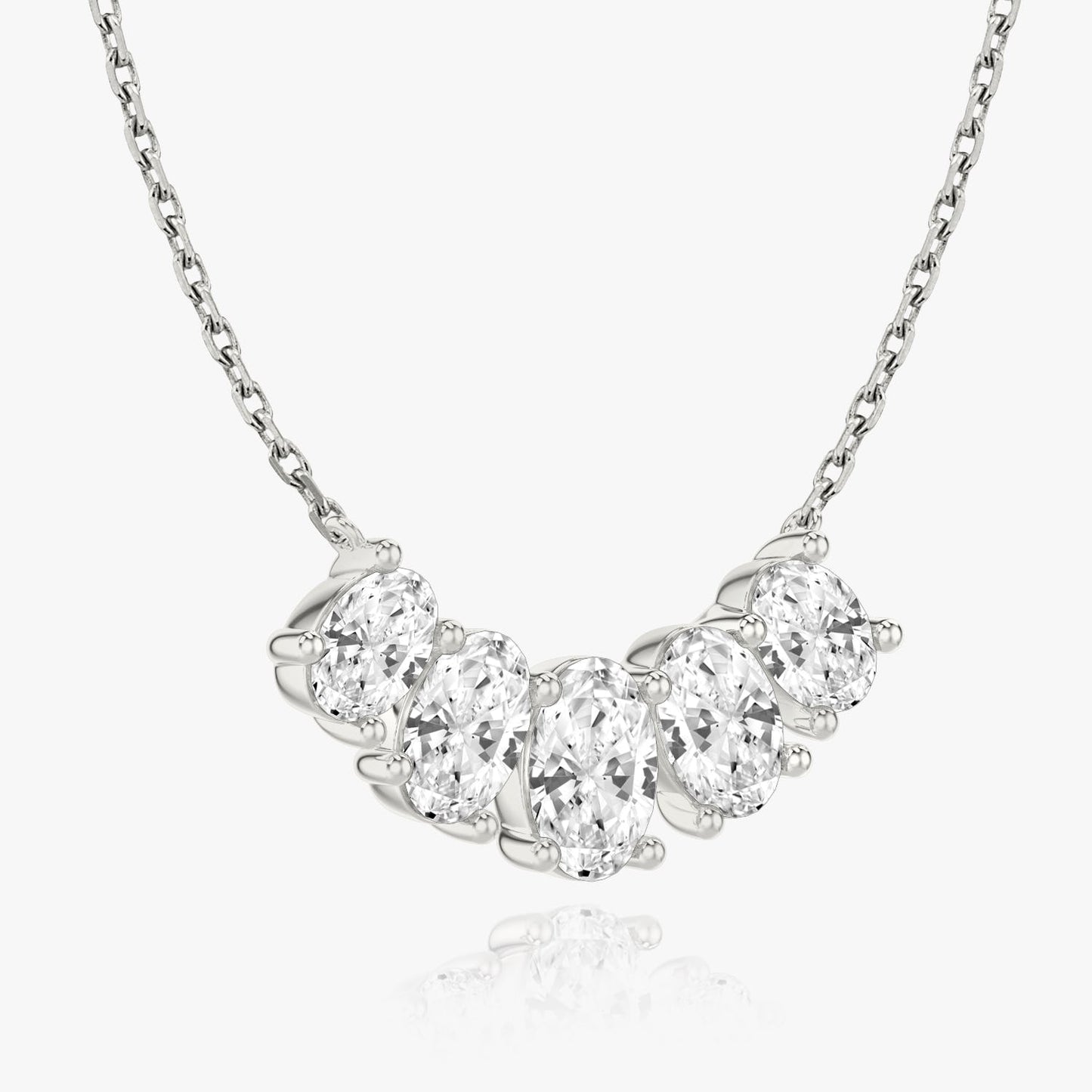 3.50 TC Oval CVD F/VS Diamond Necklace