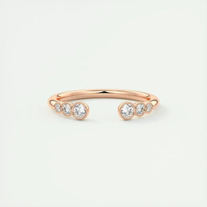 0.22 CT Round Open CVD EF/VVS Diamond Wedding Band