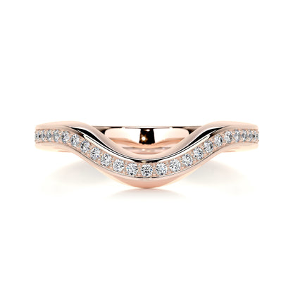 0.3ct Round EF- VVS Diamond Half- Eternity Curved Wedding Band