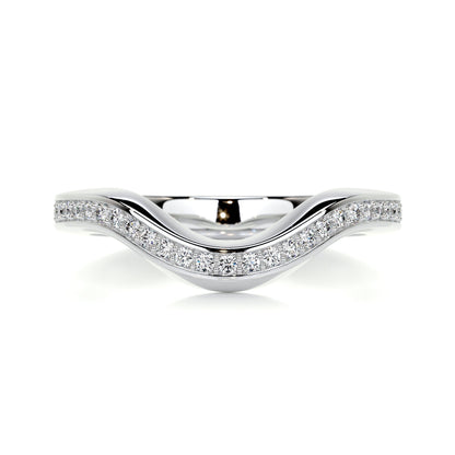 0.3ct Round EF- VVS Diamond Half- Eternity Curved Wedding Band