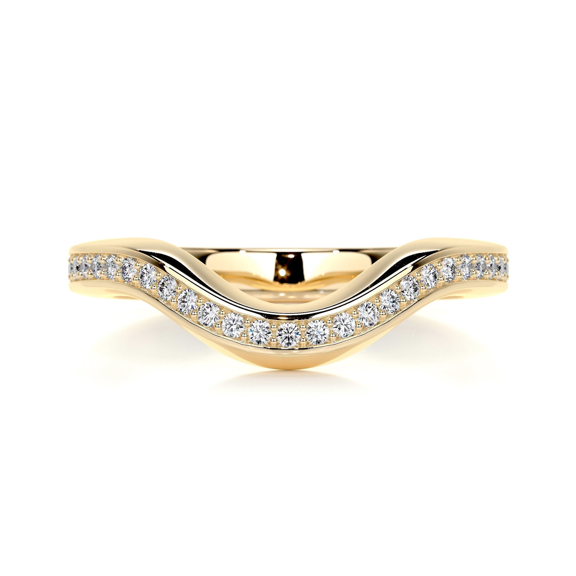 0.3ct Round EF- VVS Diamond Half- Eternity Curved Wedding Band