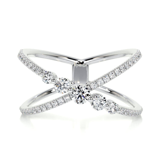 0.42ct Round EF- VVS Diamond Criss Cross Wedding Band