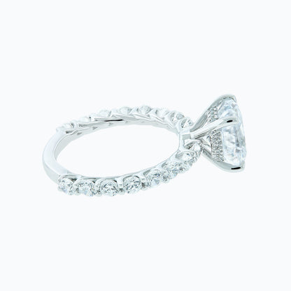 3.0 CT Cushion Hidden Halo CVD F/VS2 Diamond Engagement Ring