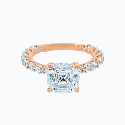 3.0 CT Cushion Hidden Halo CVD F/VS2 Diamond Engagement Ring