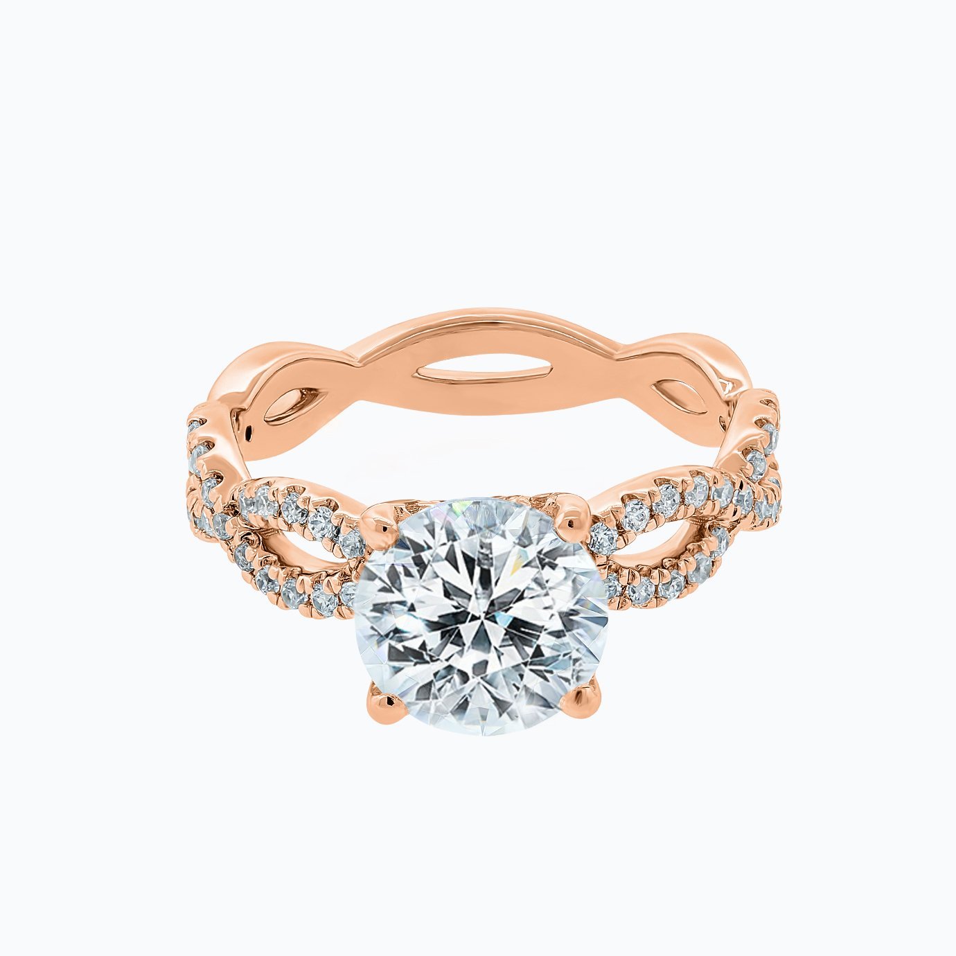 2.0 CT Round Criss - Cross Pave CVD F/VS2 Diamond Engagement Ring