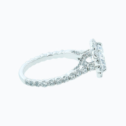 2.0 CT Round Halo CVD F/VS2 Diamond Engagement Ring