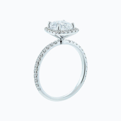 1.50 CT Cushion Halo CVD F/VS2 Diamond Engagement Ring