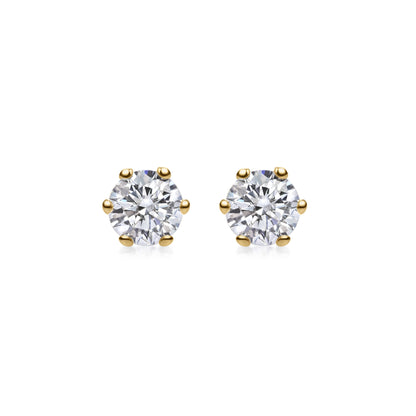 0.5 CT Round Solitaire CVD G/VVS Diamond Earrings