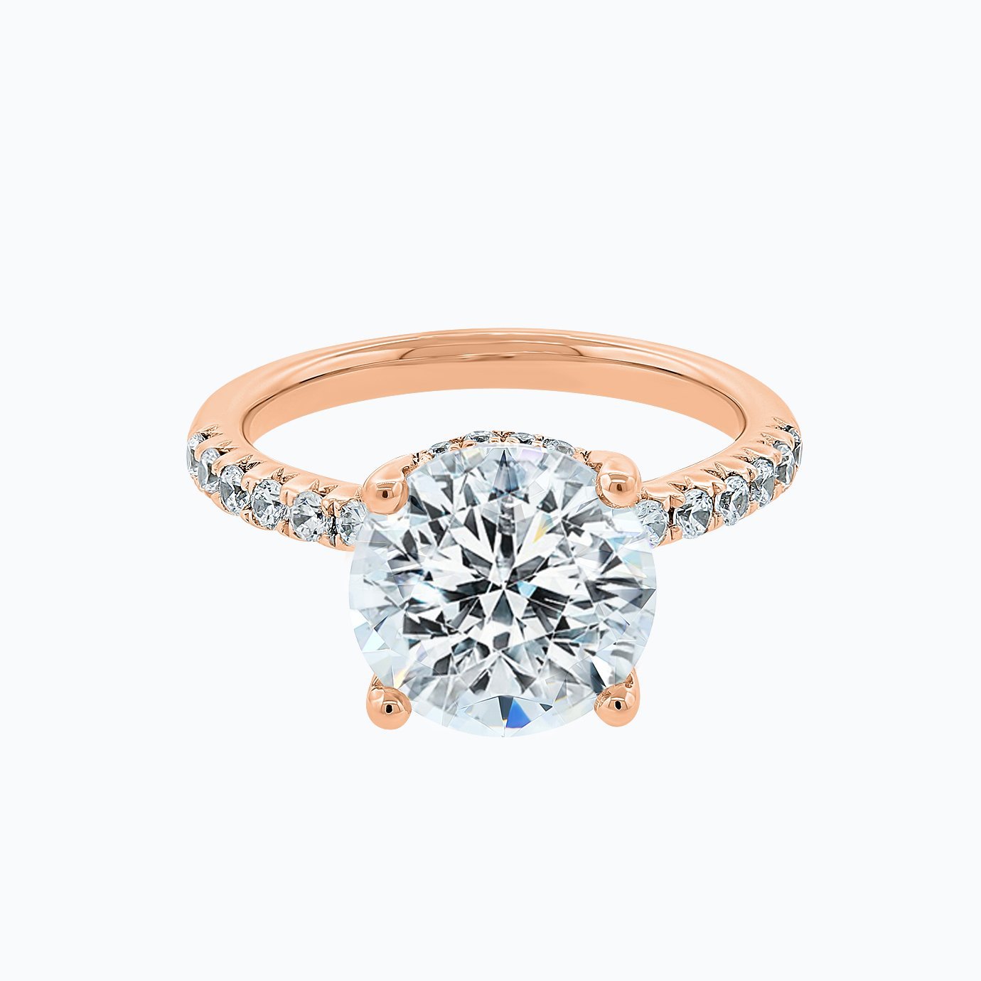 3.50 CT Round Hidden Halo CVD F/VS2 Diamond Engagement Ring
