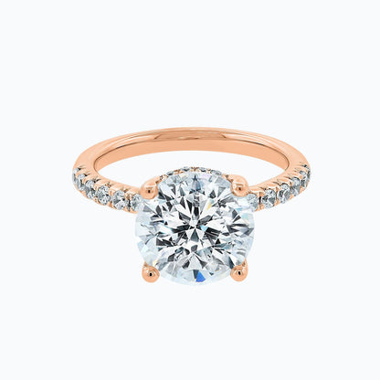 3.50 CT Round Hidden Halo CVD F/VS2 Diamond Engagement Ring