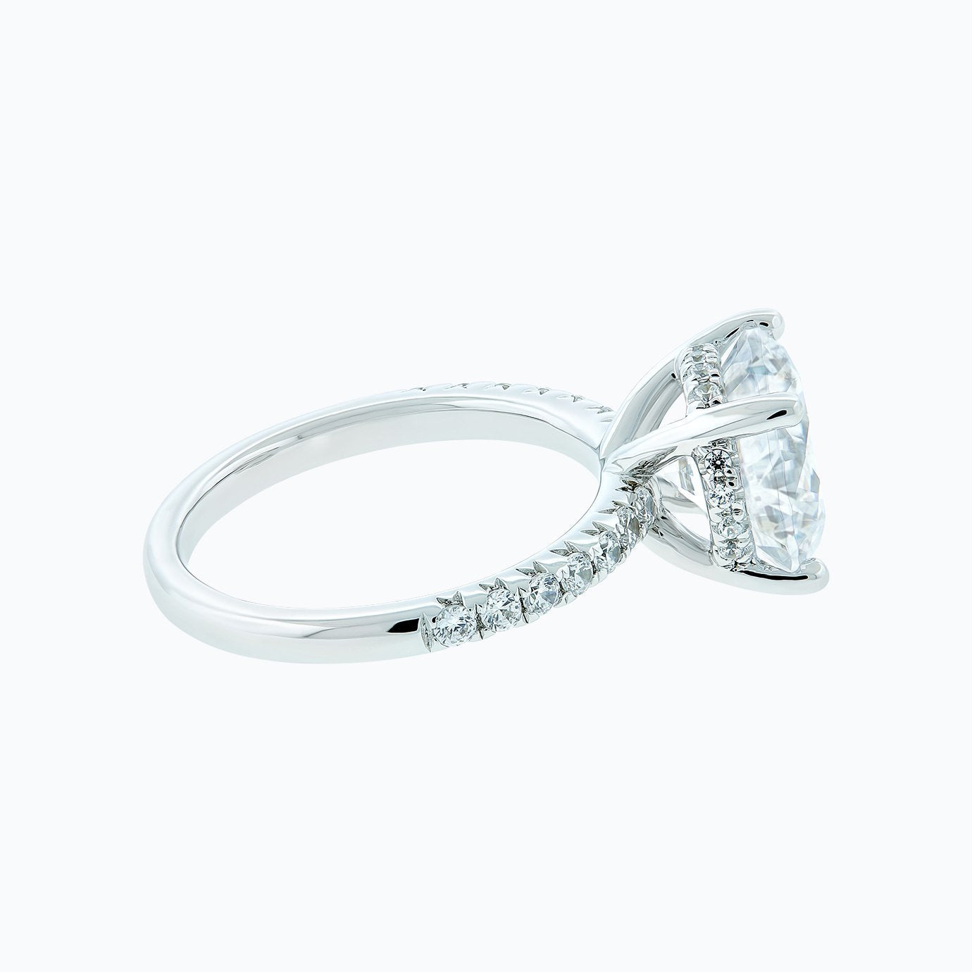 3.50 CT Round Hidden Halo CVD F/VS2 Diamond Engagement Ring