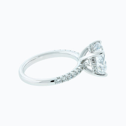 3.50 CT Round Hidden Halo CVD F/VS2 Diamond Engagement Ring