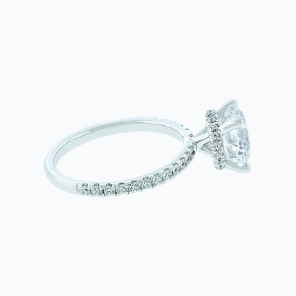 2.0 CT Round Hidden Halo CVD F/VS2 Diamond Engagement Ring
