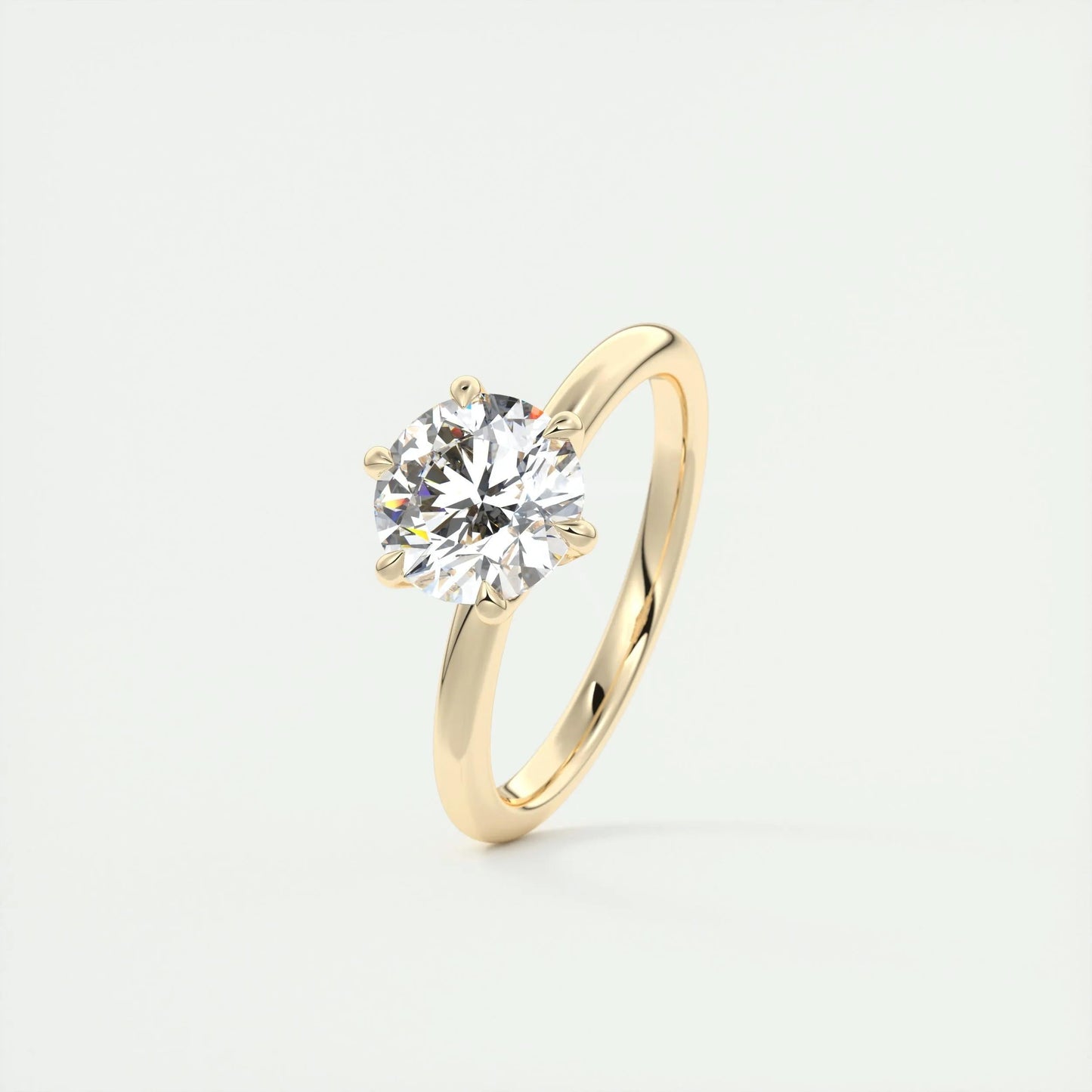 1.5 CT Round Solitaire CVD F/VS1 Diamond Engagement Ring