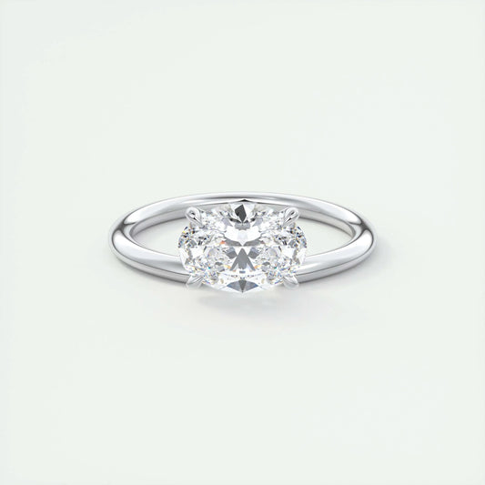 1.5 CT Oval Solitaire CVD F/VS1 Diamond Engagement Ring