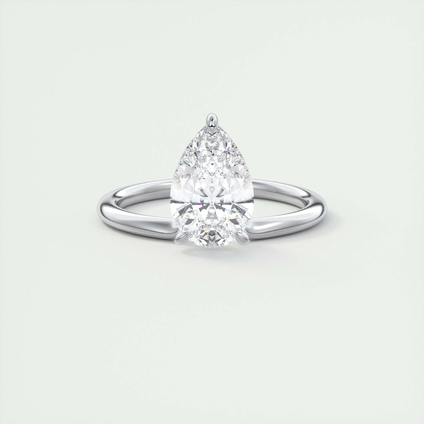 2 CT Pear Solitaire CVD F/VS1 Diamond Engagement Ring