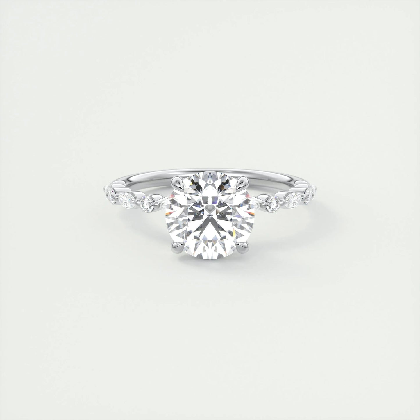 2 CT Round Solitaire CVD F/VS1 Diamond Engagement Ring