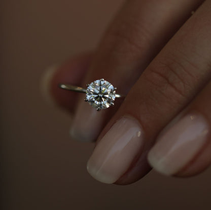1.0 CT Round Solitaire CVD E/VS1 Diamond Engagement Ring