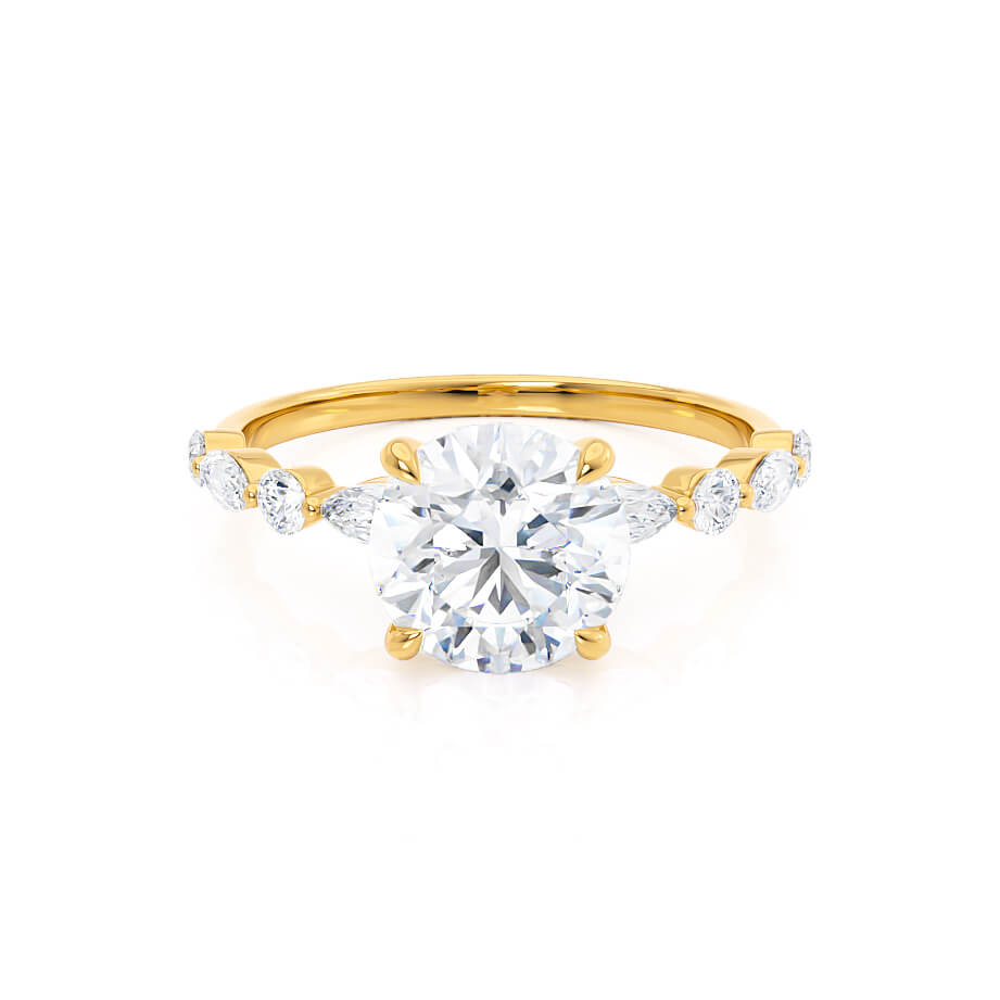 0.90 CT Round Pave Setting CVD G/VVS1 Diamond Engagement Ring