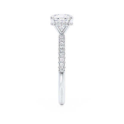 1.0 CT Cushion Hidden Halo CVD F/VVS2 Diamond Engagement Ring