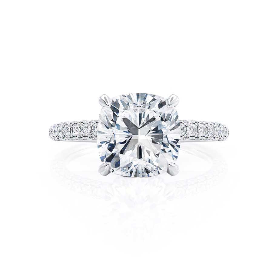 1.50 CT Cushion Hidden Halo CVD F/VS1 Diamond Engagement Ring