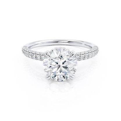 1.50 CT Round Hidden Halo CVD  G/VVS2 Diamond Engagement Ring