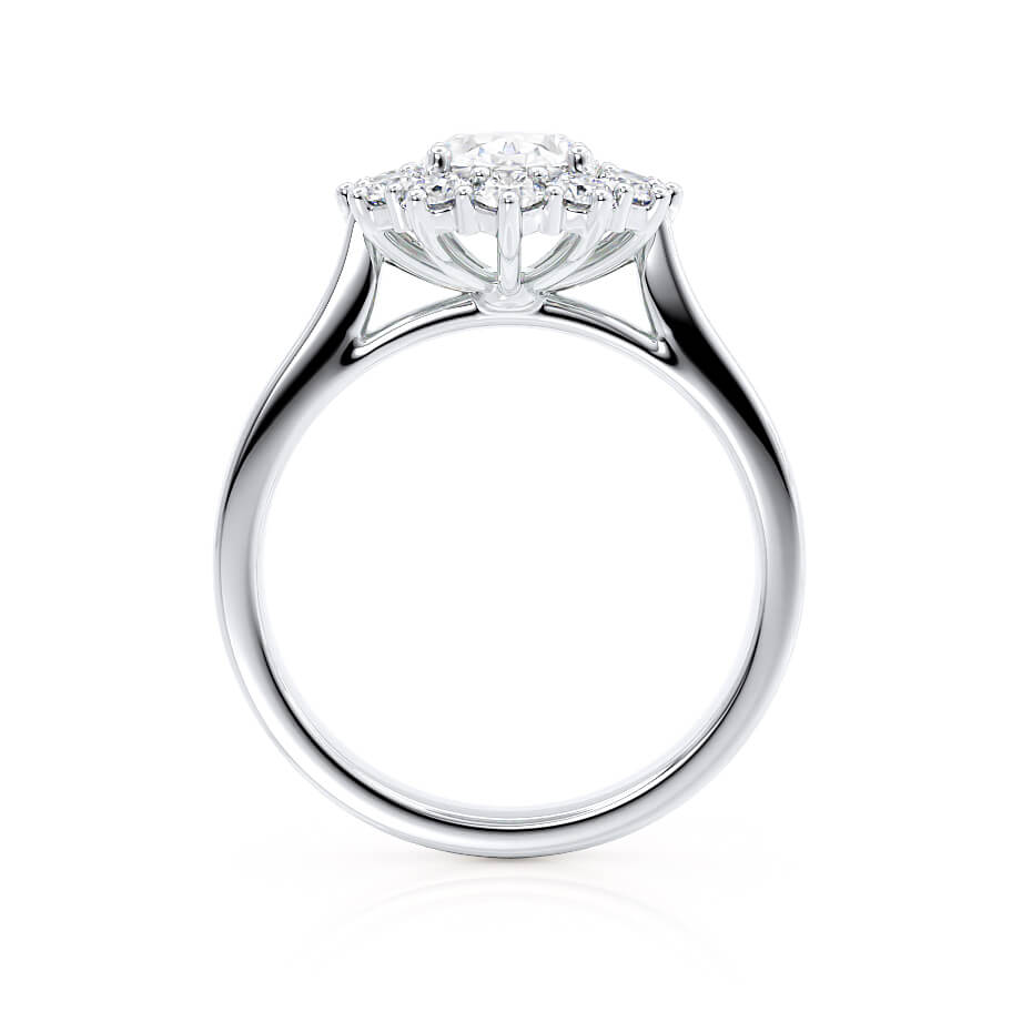 2.0 CT Oval Halo CVD F/VVS1 Diamond Engagement Ring