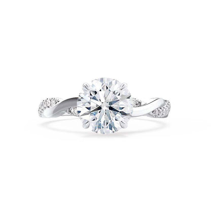 0.75 CT Round Solitaire Twisted CVD E/VVS2 Diamond Engagement Ring