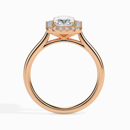 1ct Radiant F- VS Diamond Halo Engagement Ring