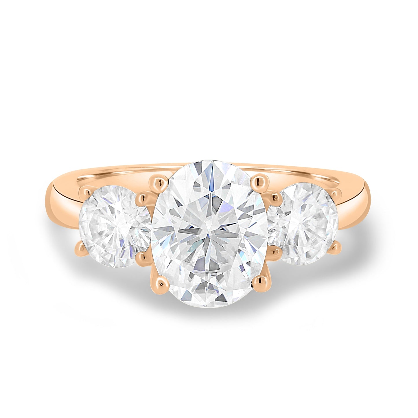 1.68 CT Oval Three Stone CVD F/VS2 Diamond Engagement Ring