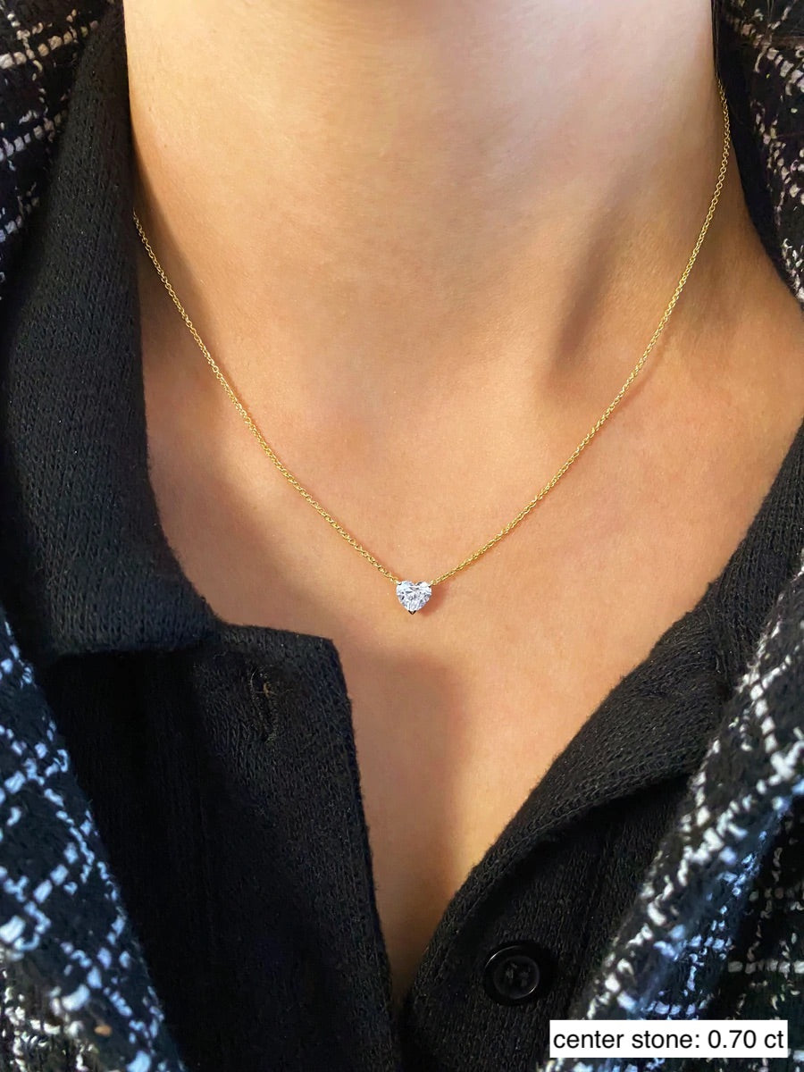 0.7 CT Heart Shape Diamond Necklace