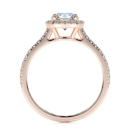 1.0 CT Round Halo CVD E/VS2 Diamond Engagement Ring