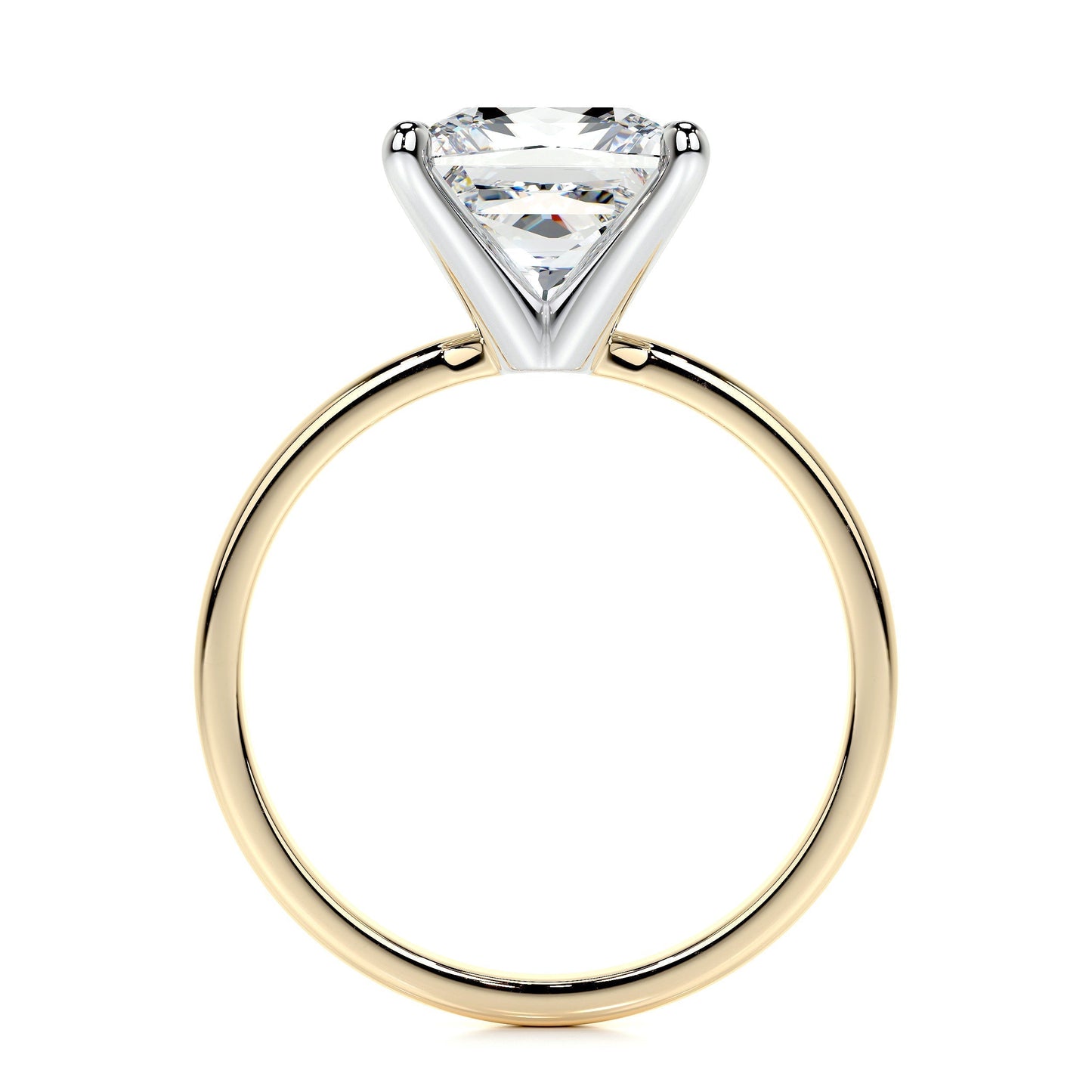 3.0 CT Princess Solitaire CVD F/VS2 Diamond Engagement Ring