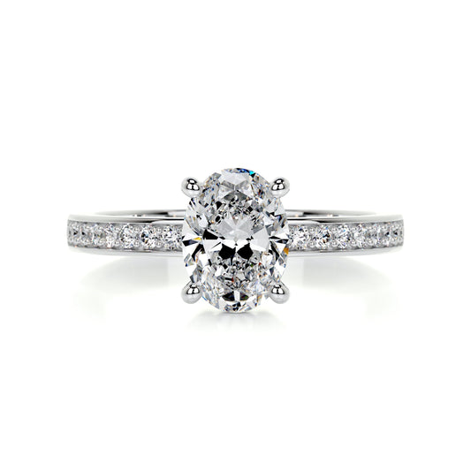 1.0 CT Oval Solitaire CVD F/SI1 Diamond Engagement Ring