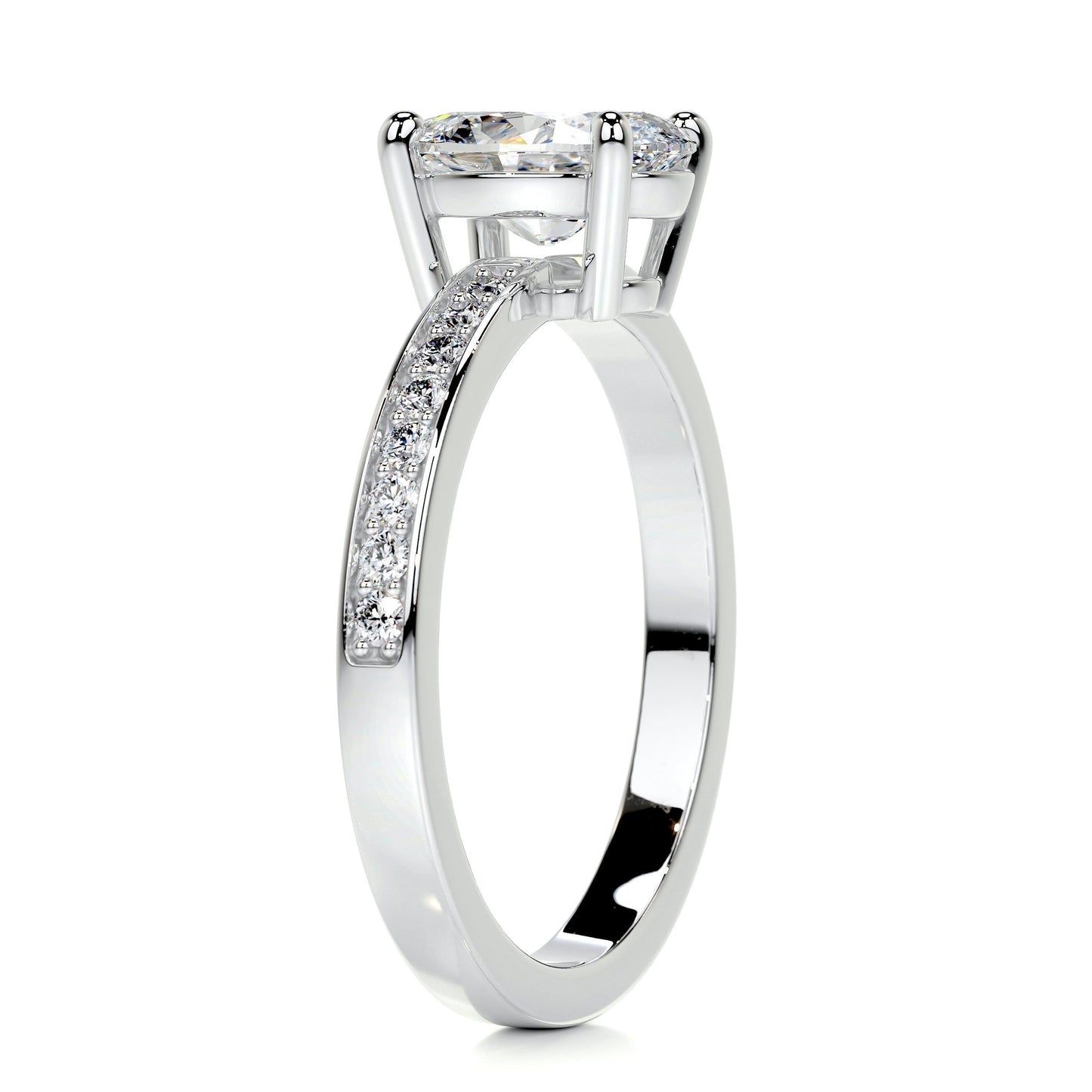 1.0 CT Oval Solitaire CVD F/SI1 Diamond Engagement Ring