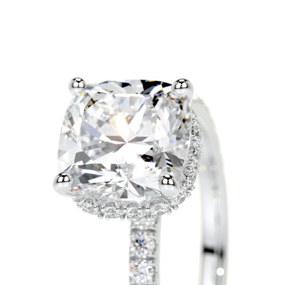 2.0 CT Cushion Hidden Halo CVD E/VS1 Diamond Engagement Ring