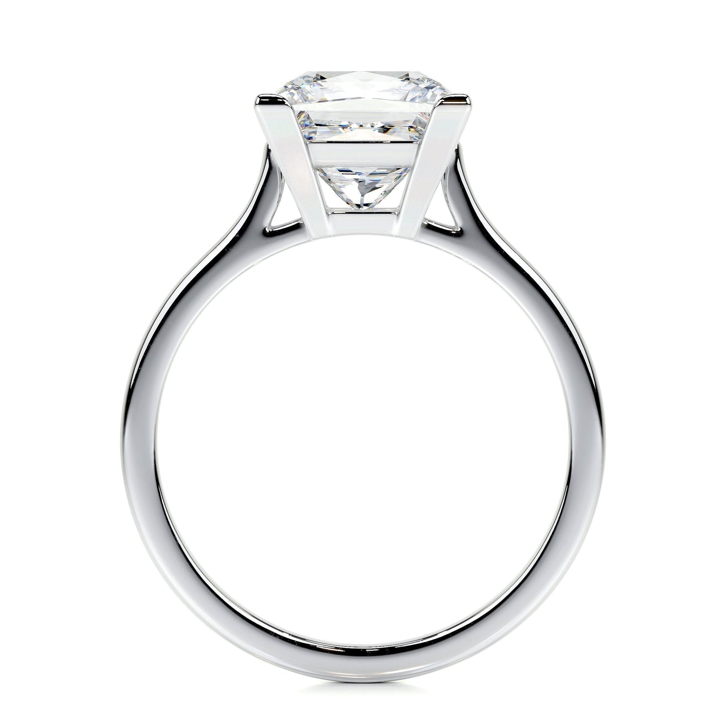 3.0 CT Princess Solitaire CVD F/VS2 Diamond Engagement Ring