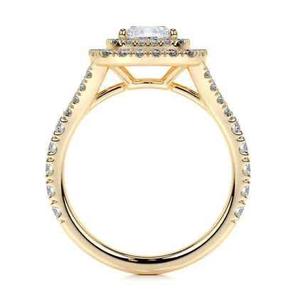 1.0 CT Cushion Double Halo CVD D/VS1 Diamond Engagement Ring