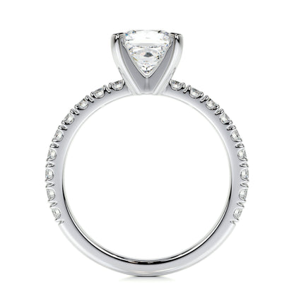 1.0 CT Princess Solitaire CVD D/VS1 Diamond Engagement Ring