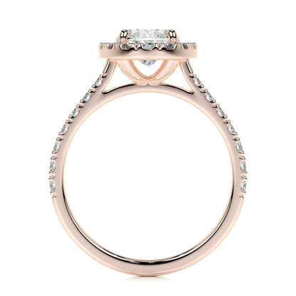 1.0 CT Oval Halo CVD F/VS2 Diamond Engagement Ring