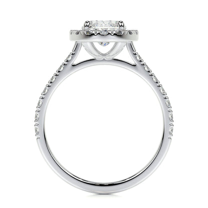 1.0 CT Oval Halo CVD F/VS2 Diamond Engagement Ring
