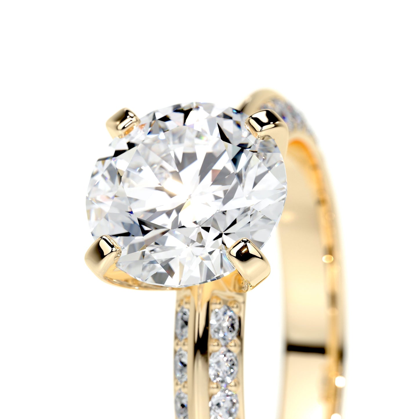 2.0 CT Round Solitaire CVD E/VS2 Diamond Engagement Ring