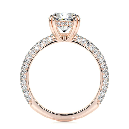 2.0 CT Round Hidden Halo CVD E/VS1 Diamond Engagement Ring